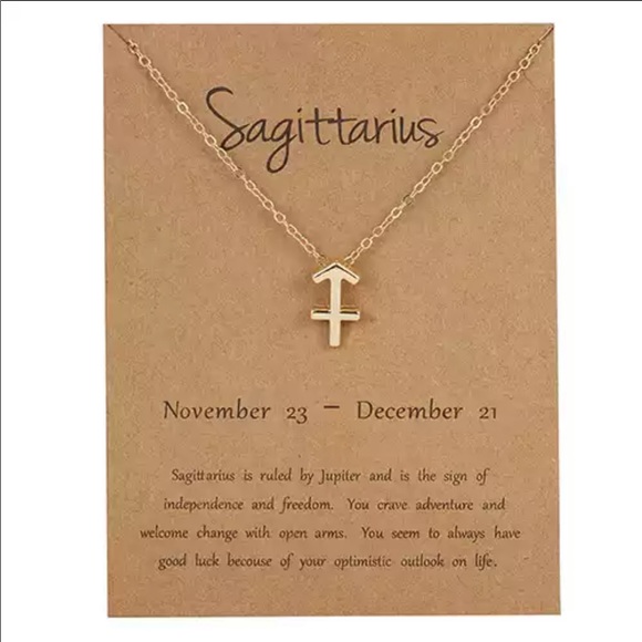 Jewelry - NWT Sagittarius Gold Zodiac Sign Charm Necklace